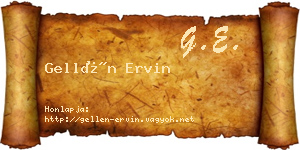 Gellén Ervin névjegykártya